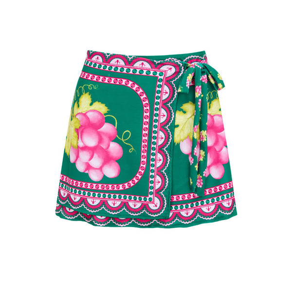 Ruffled Ruched Floral Print Shoulder Straps One Piece Swimsuit with Skirt Multicolor