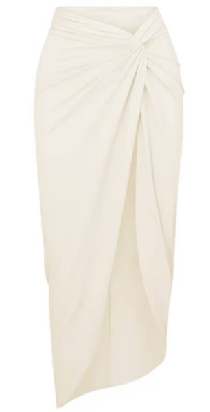 One Piece Swimsuit Dark Orange with Beach Cover up Wrap Skirt