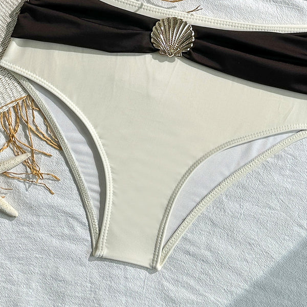 Multicolor Solid High Waisted Bikini Set