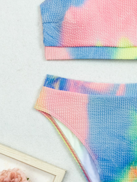 Tie-Dye High Waist Bikini Set Two Piece Swimsuit Multicolor