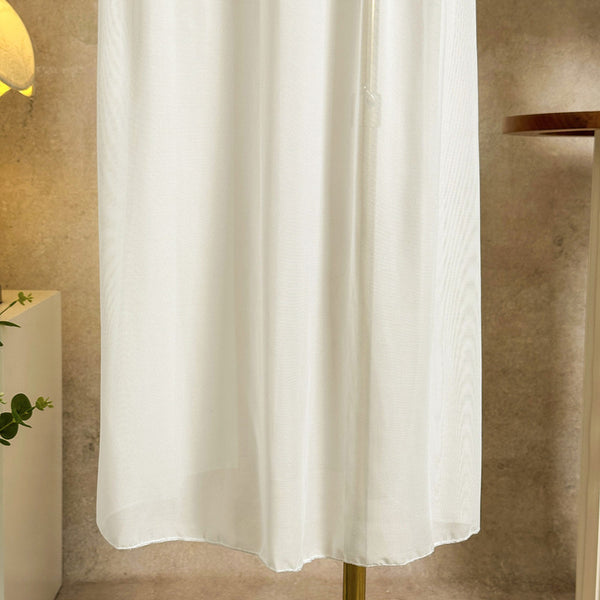 White Solid Deep V One Piece Swimsuit Beach Skirt