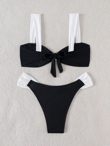 Black Solid Bikini Set