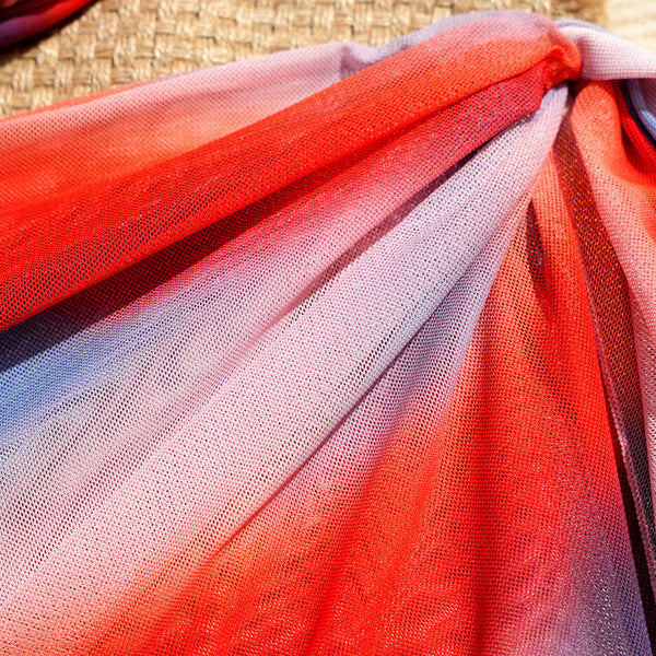 Multicolor Gradient Bikini Set With Sarong