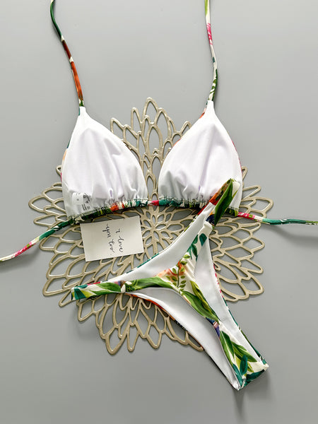 Multicolor Floral Halter Bikini Set