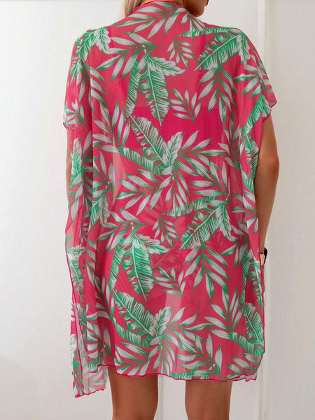 Shell Pattern High Waist Three Piece Swimsuit Pink