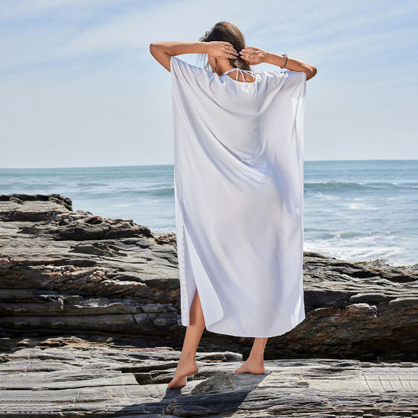 White Floral Resort Kaftan