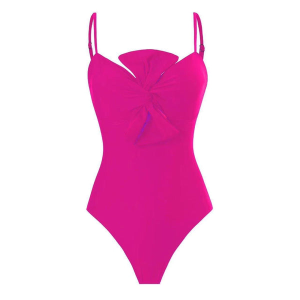 Solid Spaghetti Straps One Piece With Wrap Skirt Pink