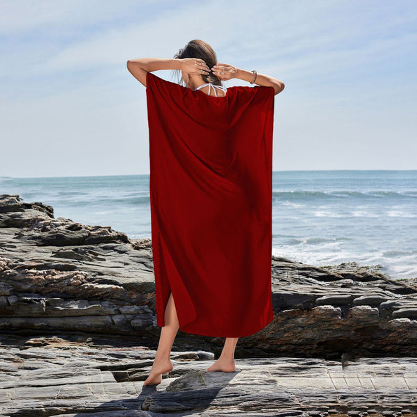 Red Floral Resort Kaftan