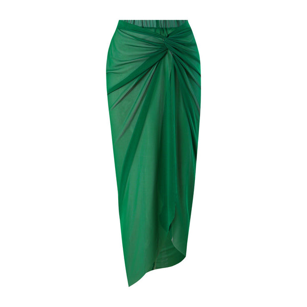 Solid Metal Ring with Strap Décor One Piece Swimsuit Green