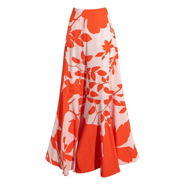 Tropical Print Shoulder Straps One Piece Swimsuit With Cover Up Orange