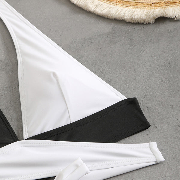 Multicolor Solid Wrap Bikini Set