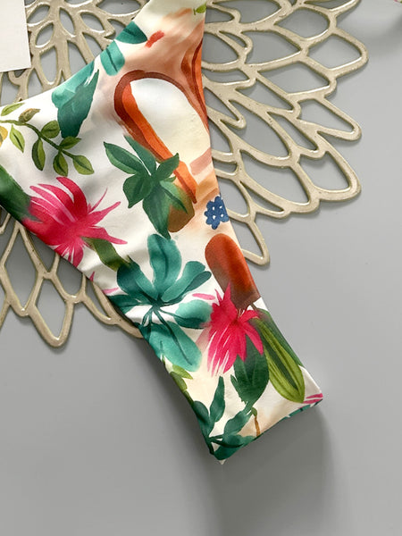 Multicolor Floral Halter Bikini Set