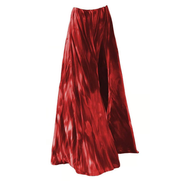 Color Fade Shoulder Strap One Piece Swimsuit with Cover Up Red