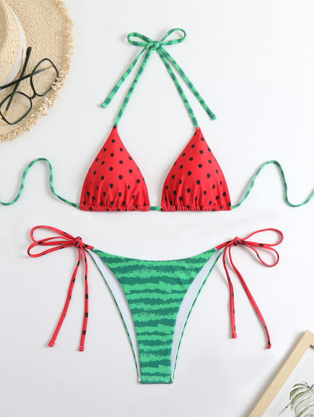 Multicolor Polka Dots Brazilian Bikini Set