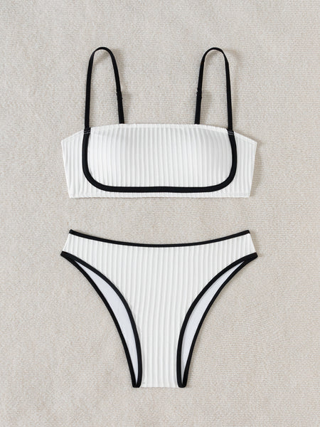 White Solid High Leg Set