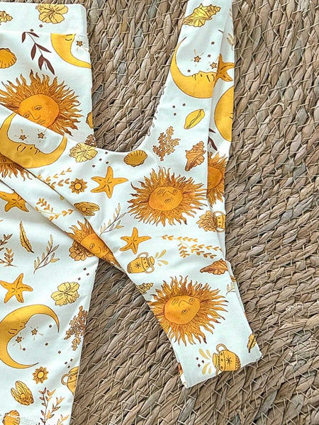 White Marine Print Underwire Bikini Set With Beach Skirt