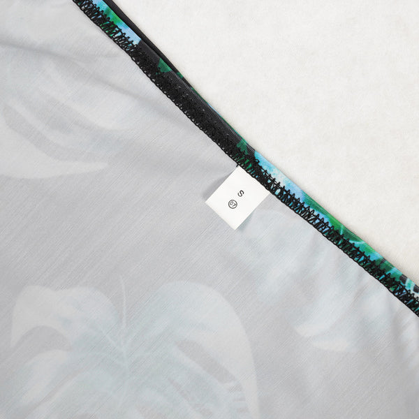 Black Tropical High Waisted Bikini Set