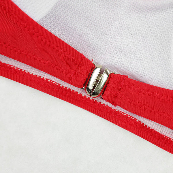 Red Polka Dots High Waisted Bikini Set