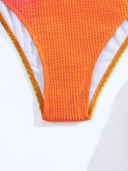Tie-Dye High Waist Bikini Set Two Piece Swimsuit Orange
