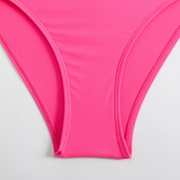 Multicolor Solid Wrap Bikini Set