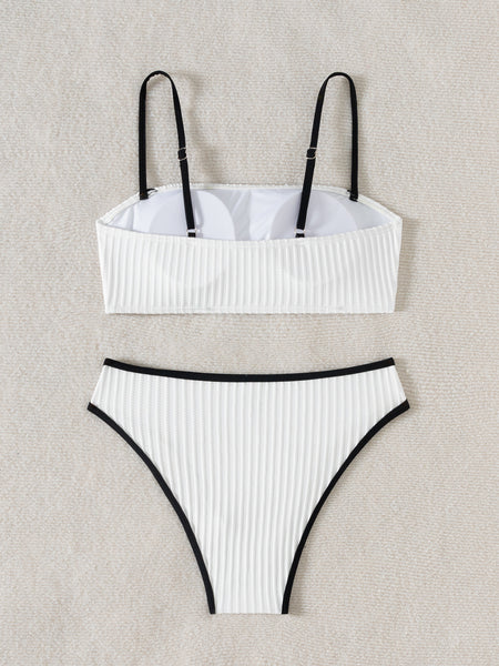 White Solid High Leg Set