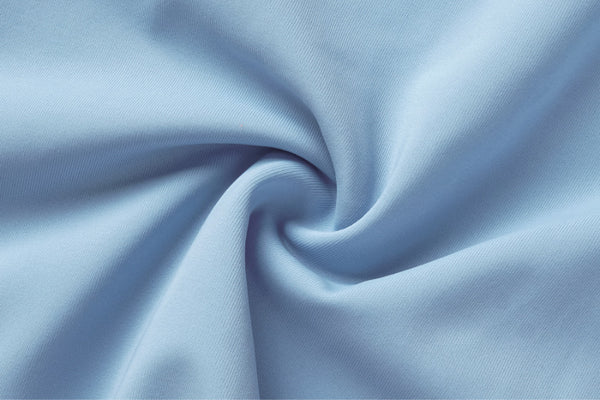 Solid Ruffle Shoulder Straps Two Piece High Waist Swimsuit Light Blue