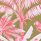 Tropical Print One-Piece Swimsuit Set with Skirt Pink