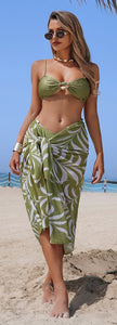 Green Abstract Longline Bikini Sarong