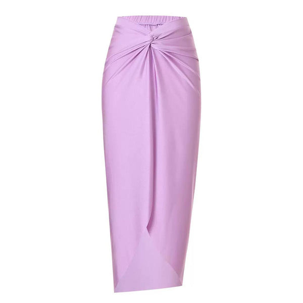 Solid Front Metal Décor Three Piece Swimsuit Purple